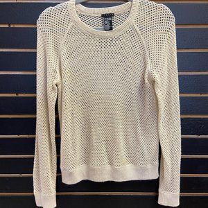 Theory Fishnet Crewneck silk/cashmere sweater